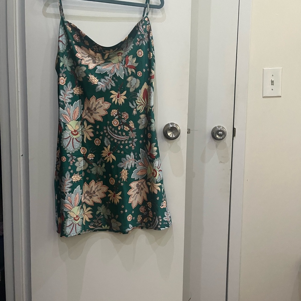 Floral Green Slip Dress